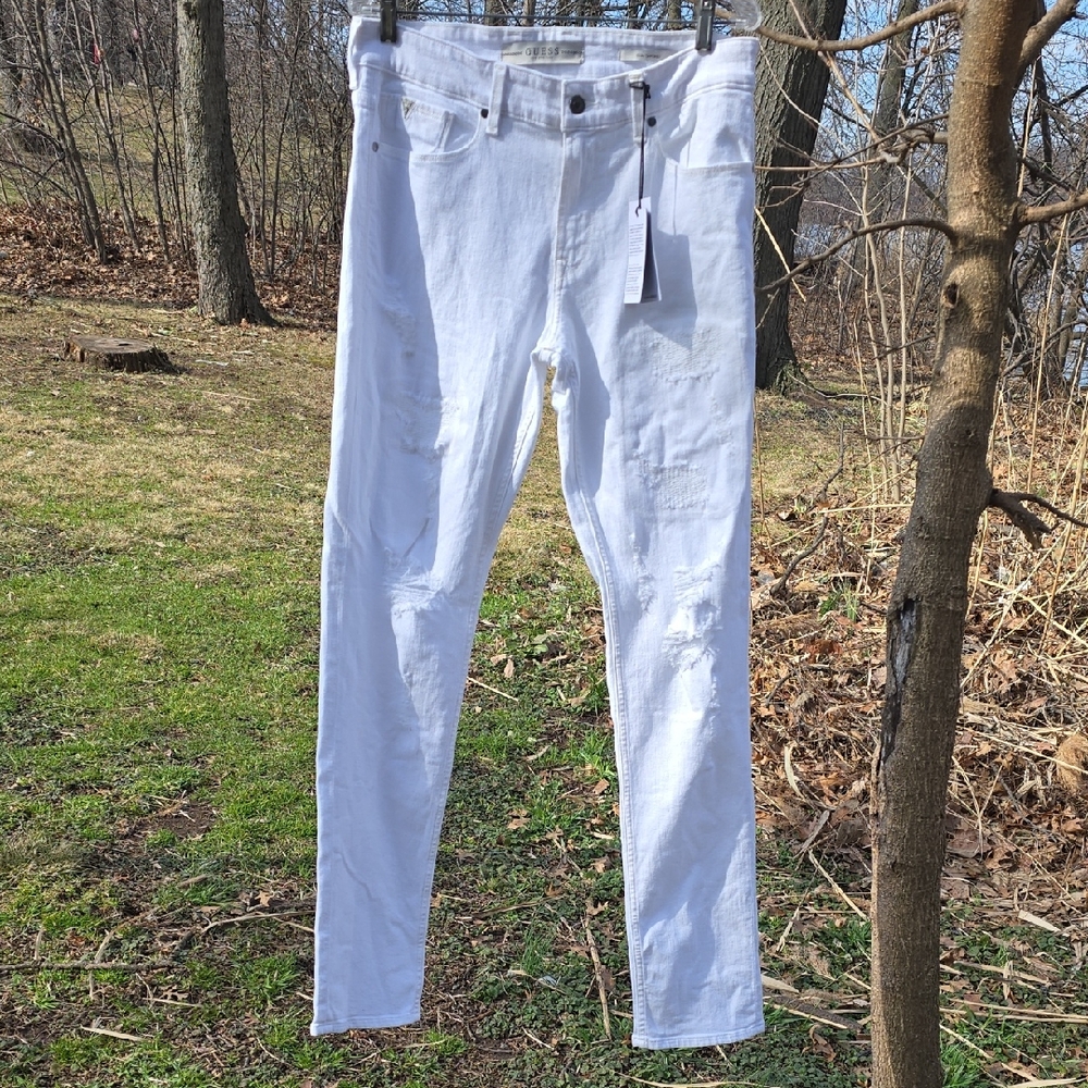 Guess White Slim Tapered Jeans